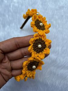 Crochet Sunflower Hairband