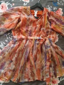 Sheer Floral Mini Dress