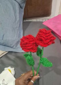 Handmade Crochet Rose Bouquet