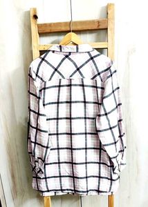 Light Pink Chek Design Cotton Shirt Size-46