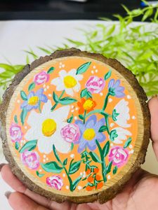 Hand-Painted Wooden Coaster
