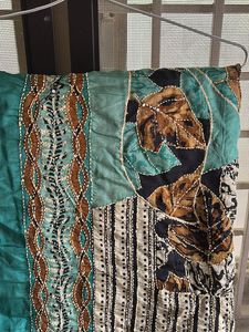 Tussar Silk Green And Cream Saree