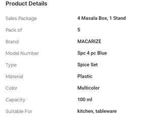 Plastic Container 4 Pieces With Stand
