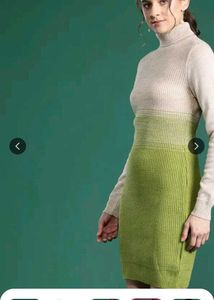 Stylish Two-Tone Knit Dress