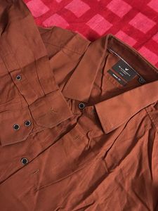 Rust Brown Modern Fit Long Sleeve Shirt