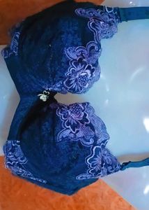 Navy Blue  Light Padded Lace Bra 32C And 34C
