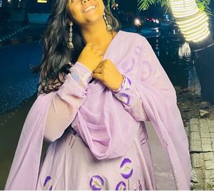 Lavender Floral Printed AnarkaliKurti Palazzo Set