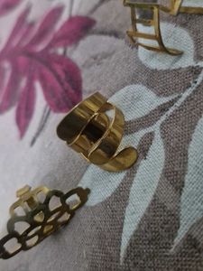 6 Pcs Vintage Gold Tone Ring Set