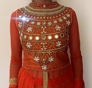 Beautiful Orange Shifon Mastani Dress
