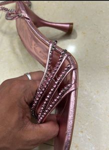 MANGO Pink Rhinestone Heels
