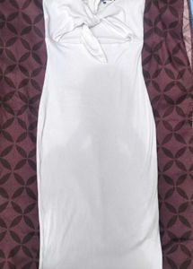 White Cutout Midi Dress