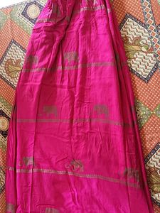 Chanderi Print Pink Long Skirt
