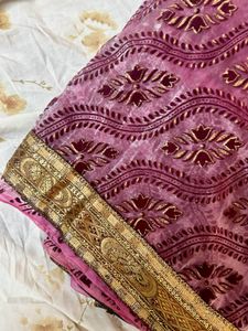 Velvet Printed Net saree✨