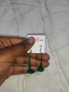 Emerald Light Blue Dangle Earrings