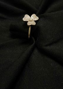 Spining ..Sparkling Clover Ring 925 Silver