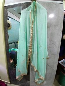 Elegant Mint &amp; Gold Embellished Dress