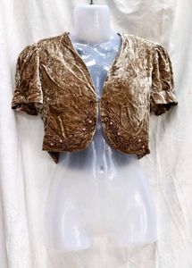 283010. Velvet Embellished Bolero Jacket