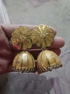 Golden Jhumka Earrings