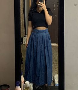 Denim A-Line Skirt