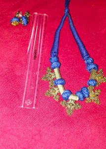 Blue Thread Necklace