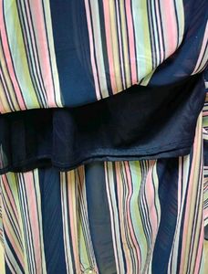 Striped Caftan with Lace Detail New