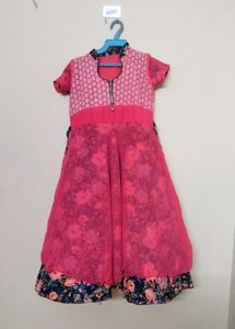 Peach A Line Kurta