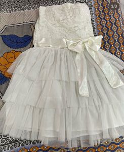 Gorgeous White Tube Frill Party Dress
