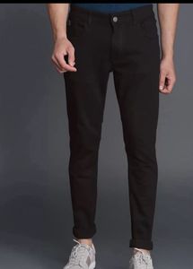 WROGN Men Black Slim Fit Mid-Rise CleanLookStretc