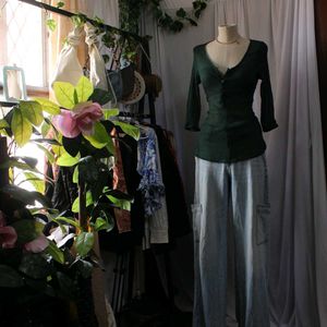Green Long Sleeve Top
