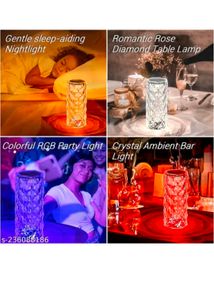 SIGMA Crystal Rose Table Lamp 16 Colour LED Night