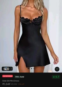 Black Satin Mini Dress