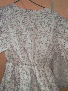 Floral Print White Top