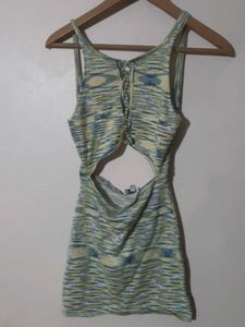 Patterned Cutout Mini Dress