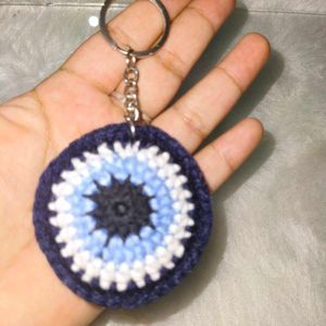 Crochet Evil Eye Keychain