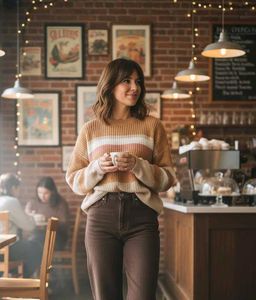 Y2k Striped Pullover Sweater 🧡