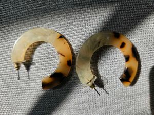 Leopard Print Half Hoop Earrings