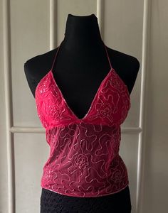 Pink  tie up  top