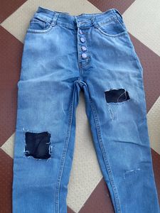 High Waist Ribbed Jean