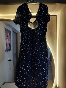 Navy Triangle Print Dress