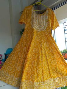 Yellow Embroidered Kurta