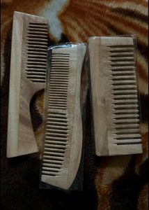Wooden Comb [New] Set Of 3 Piece