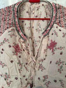 Embroidered Tassle Top