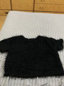 Girls Furry Black Top