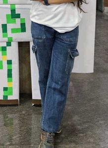 Blue Cargo Jeans Four Pockets