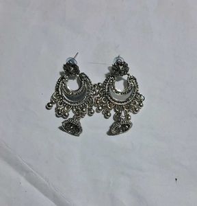 Silver Jhumka Earrings
