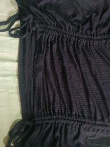 Black Ruched Detail Top