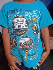 Boys Blue Graphic Tee