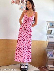 Heart Print Maxi Dress