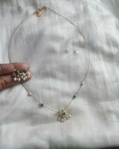 Emerald & Pearl Jewelry Set