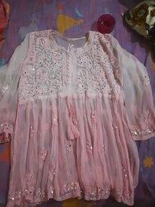 Pink Festive Short Kurti